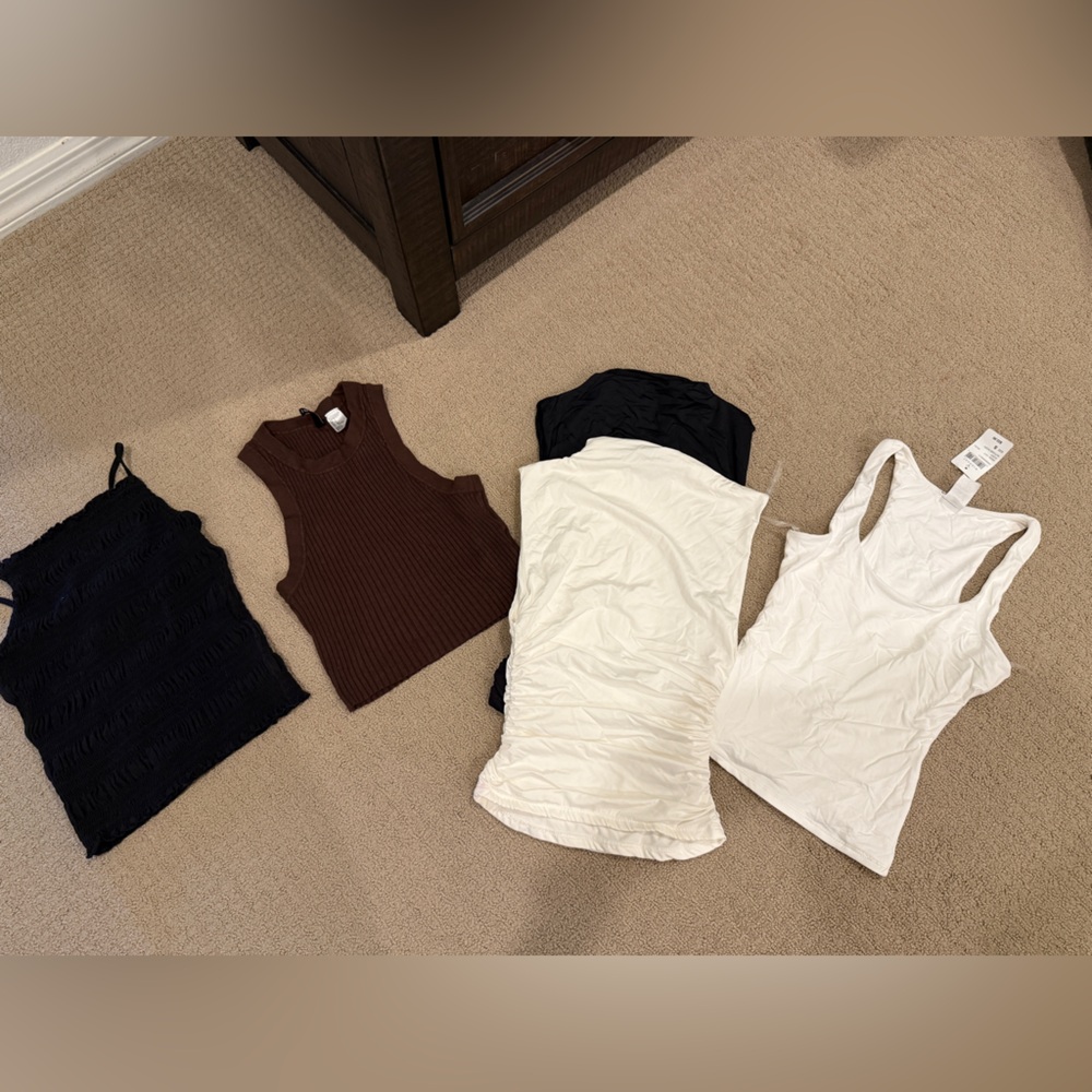 Black, Brown, and White Tank Tops Collection